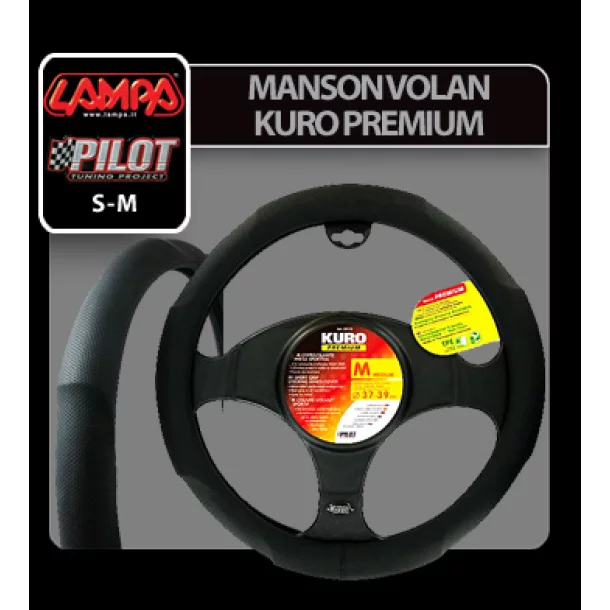 Kuro, TPE steering wheel cover - S - Ø 35-37 cm - Black