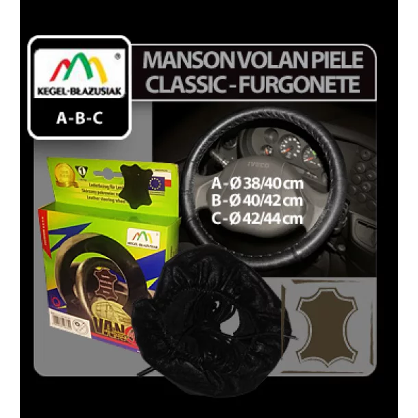 Manson volan piele furgoneta Classic - Kegel - B - Ø 40-42cm - Negru