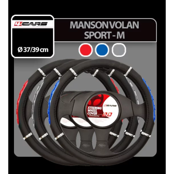 Sport kormányhuzat - Ø 37-39 cm - Fekete/Kék