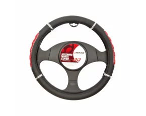 Sport steering wheel cover - Ø 37-39 cm- Black/Red