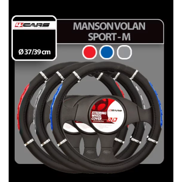 Manson volan Sport - Ø 37-39cm - Negru/Rosu