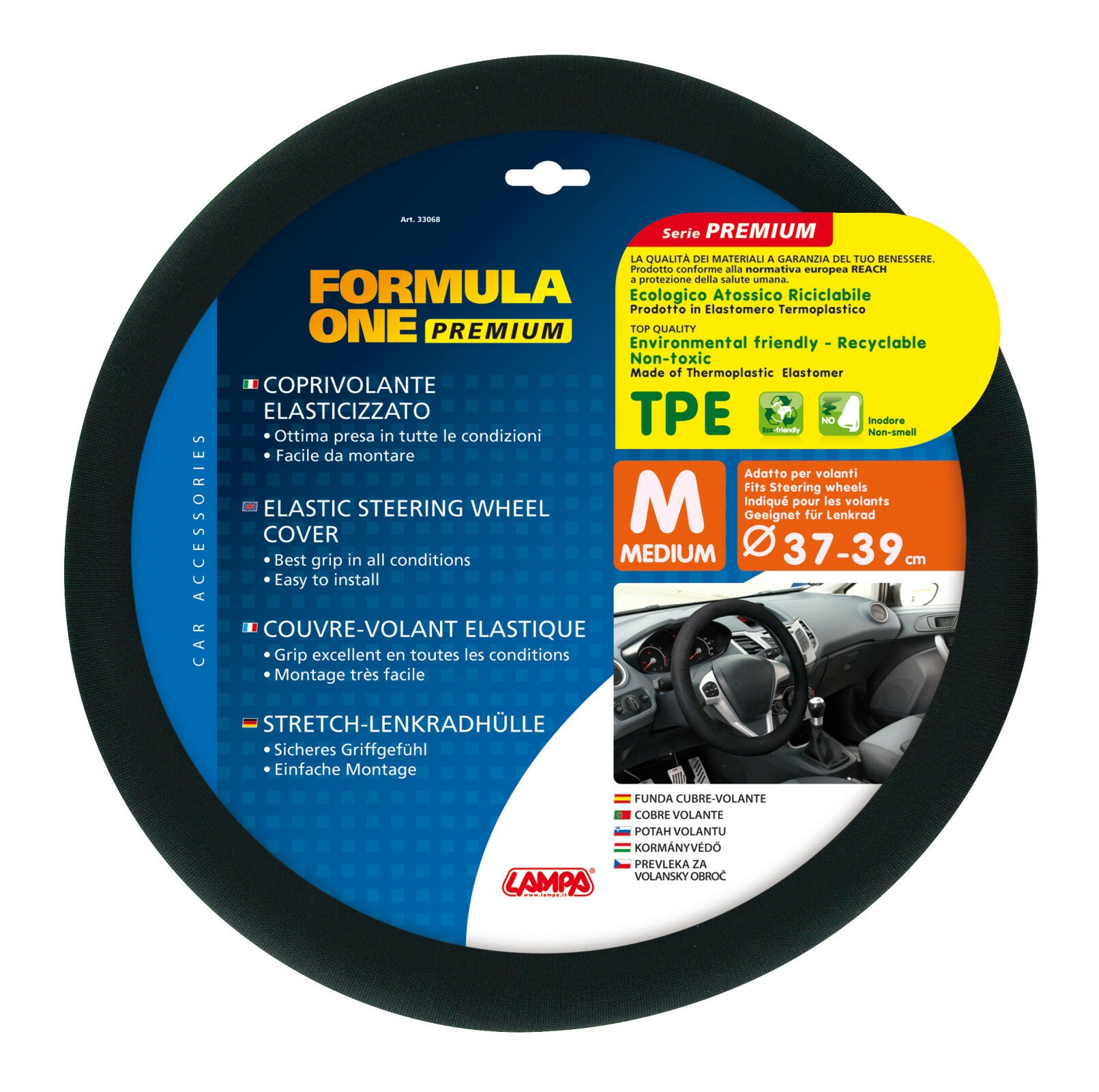 Formula One, TPE steering wheel cover - M - Ø 37/39 cm thumb