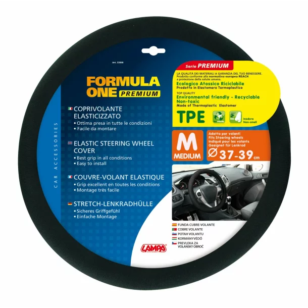 Formula One, TPE steering wheel cover - M - Ø 37/39 cm
