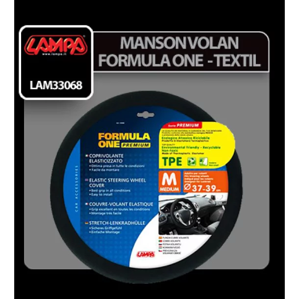 Formula One, TPE steering wheel cover - M - Ø 37/39 cm