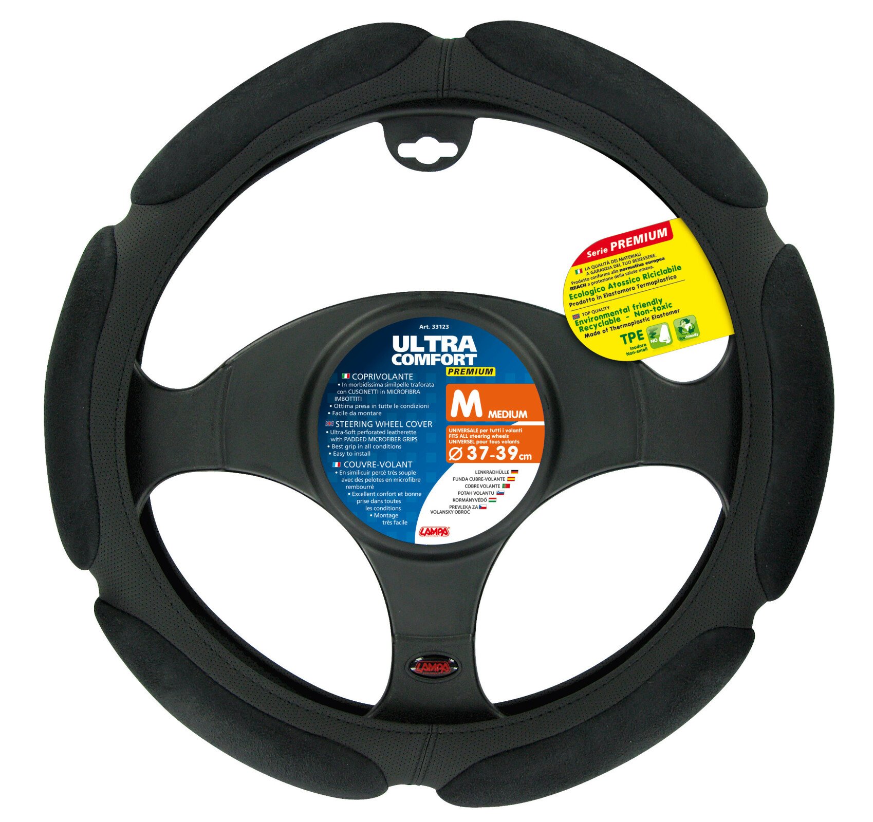 Ultra-Comfort, TPE steering wheel cover - M - Ø 37/39 cm thumb