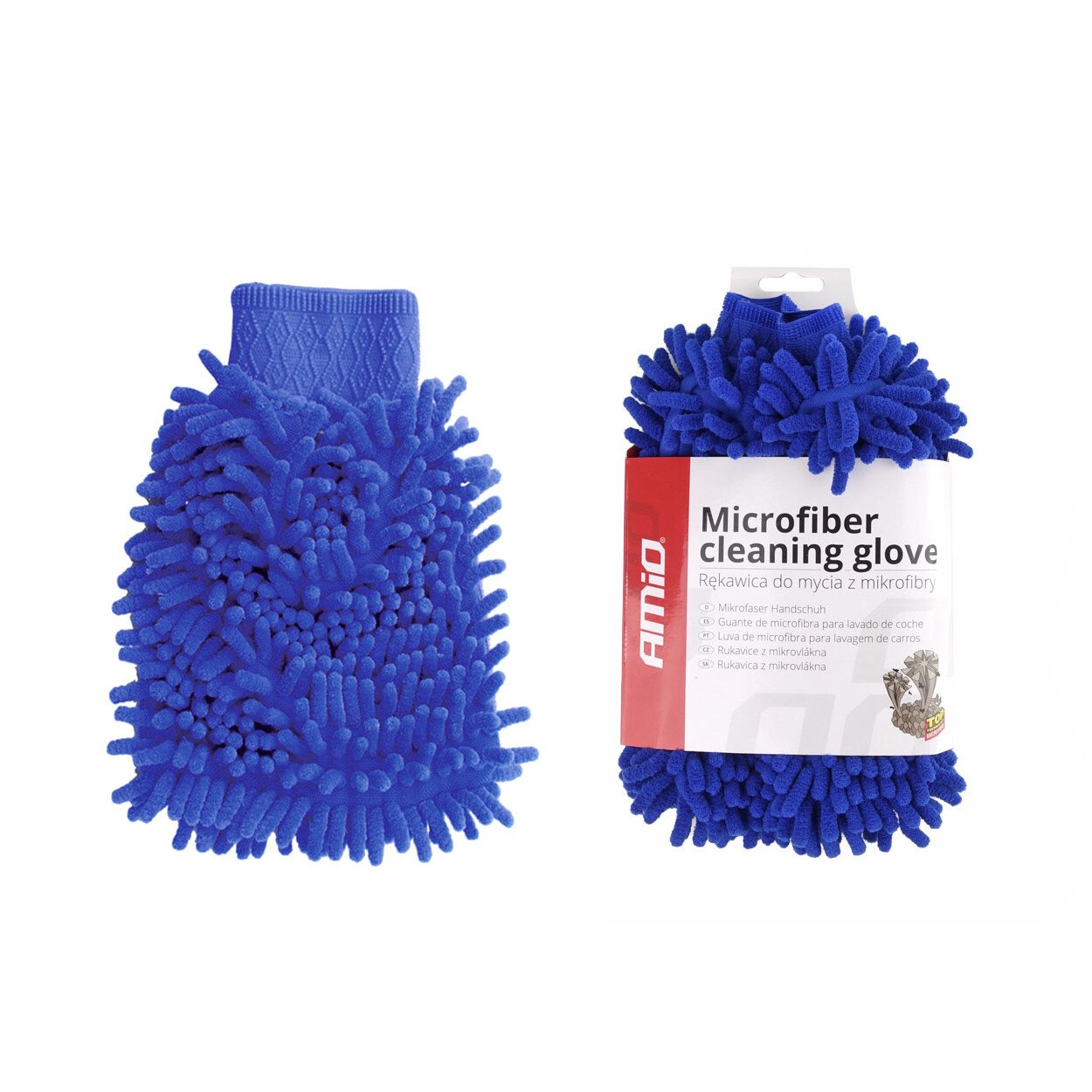 Amio microfiber cleaning glove - Blue thumb
