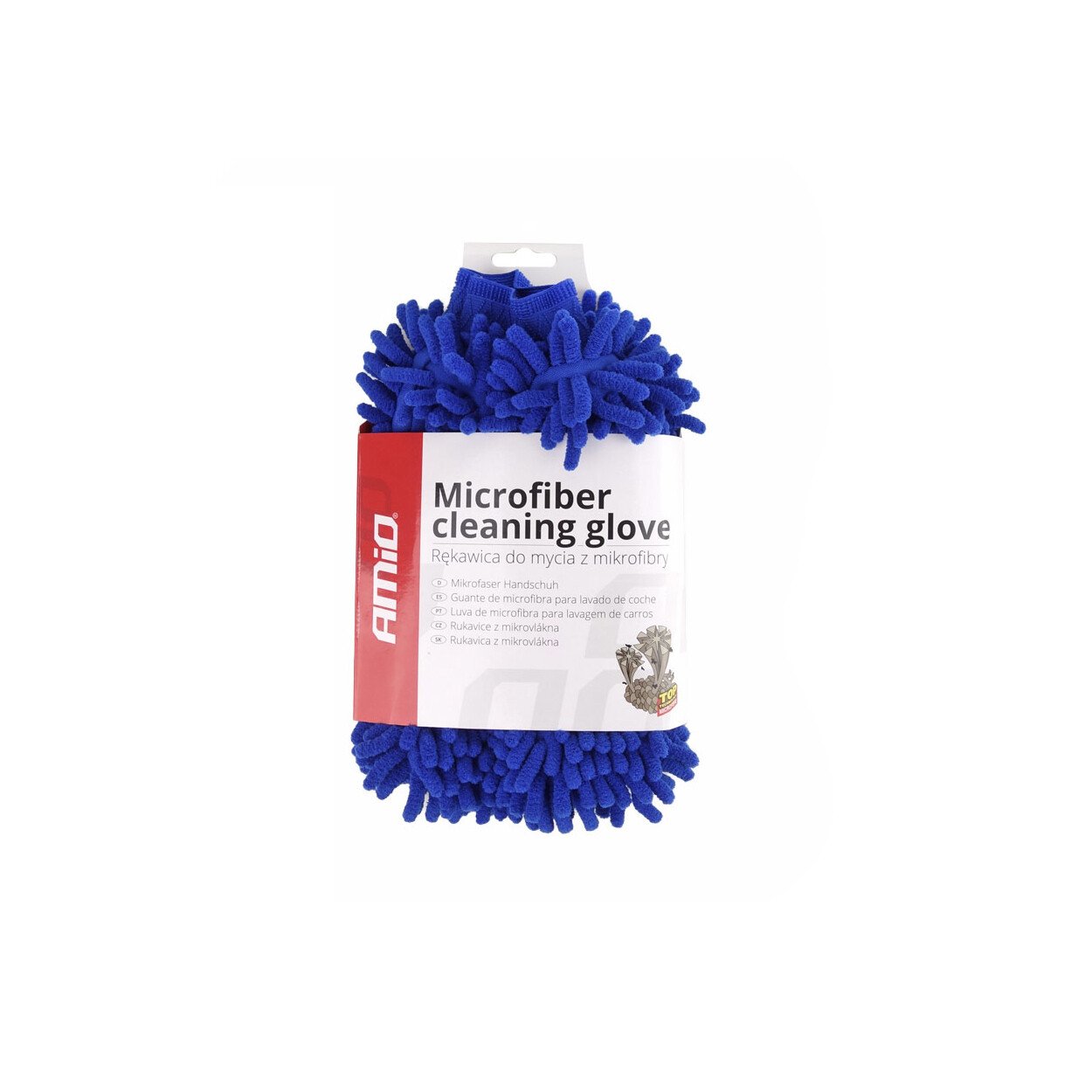 Amio microfiber cleaning glove - Blue thumb