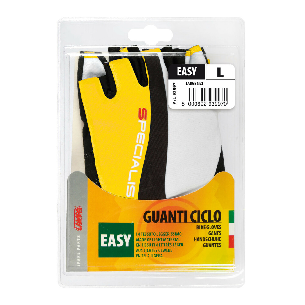 Specialist Easy, bike gloves - L - White/Yellow thumb