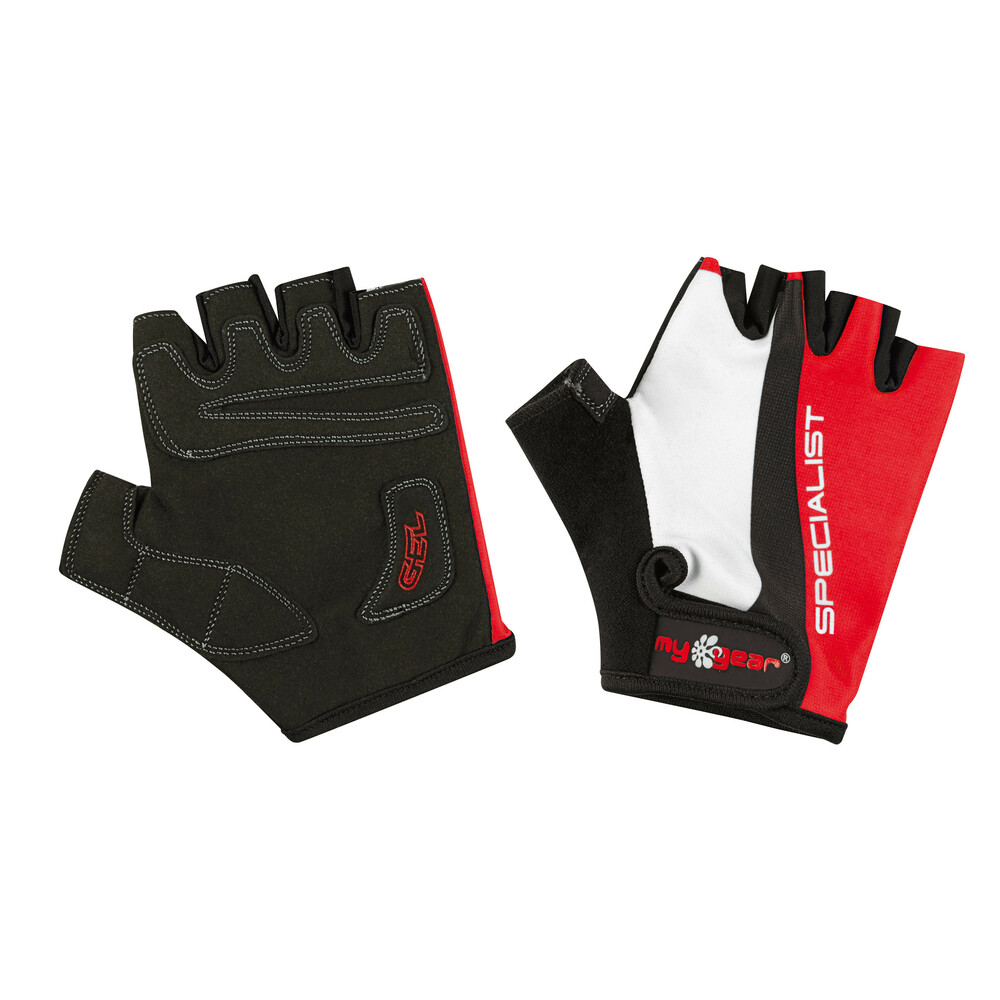 Specialist Easy, bike gloves - L - White/Red thumb