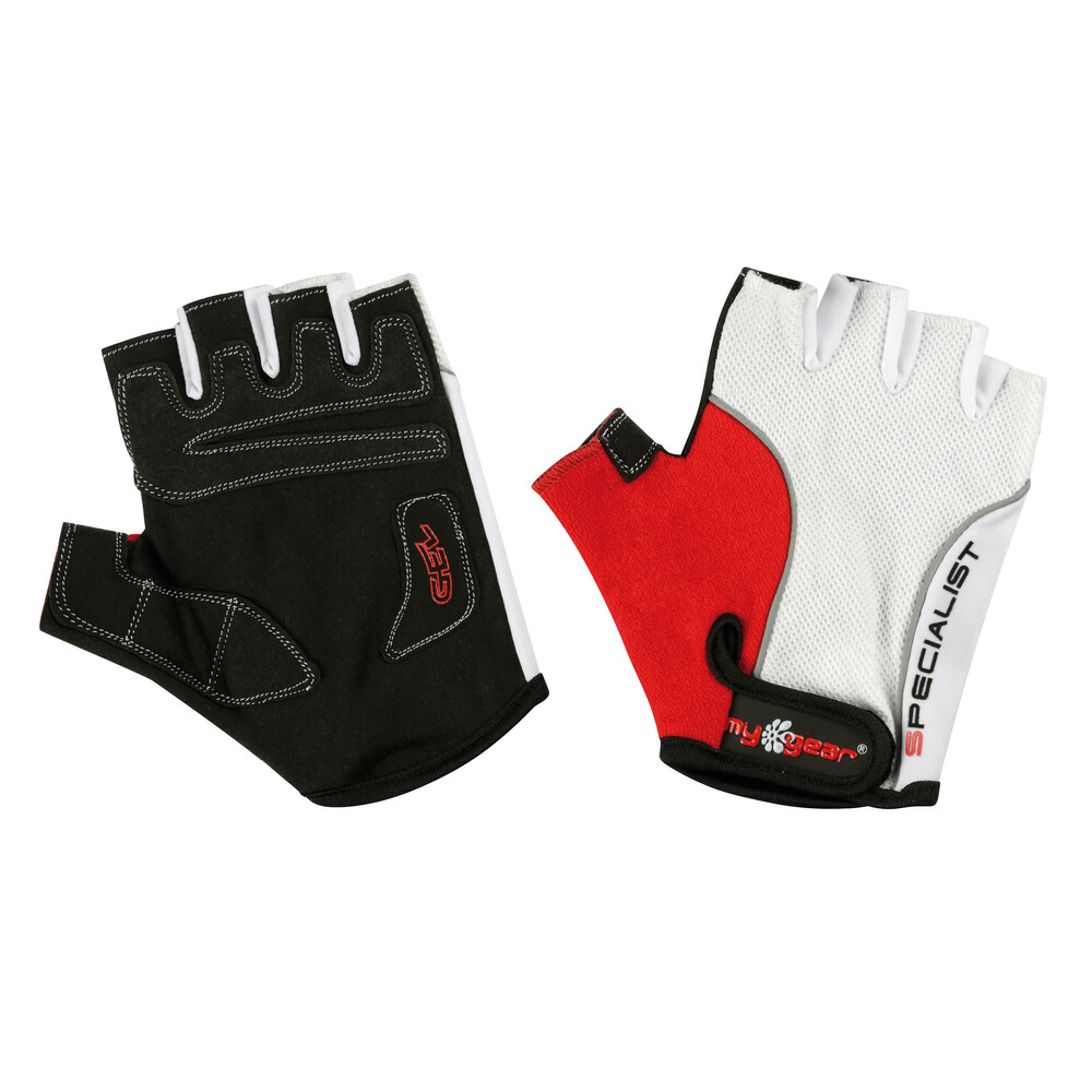 Specialist Fresh, bike gloves - L - White/Red thumb