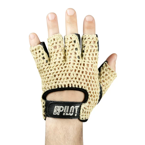 Pilot-1 half finger driving gloves - L - Black