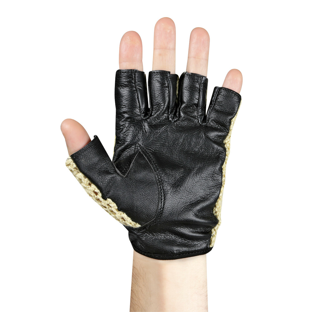 Pilot-1 half finger driving gloves - L - Black thumb