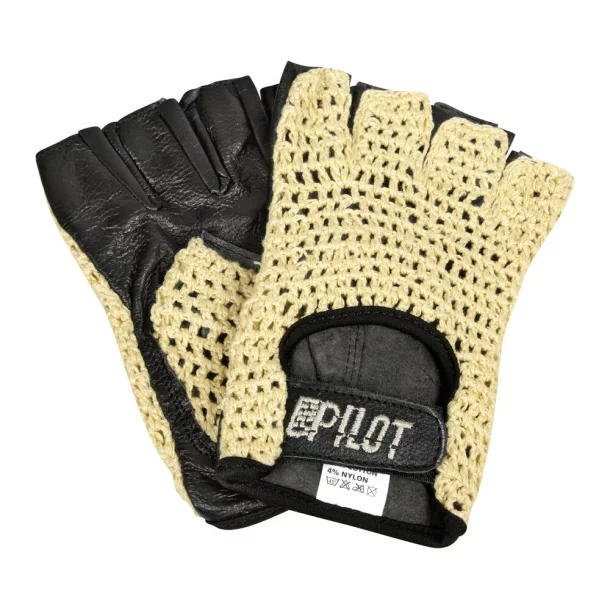 Pilot-1 half finger driving gloves - L - Black