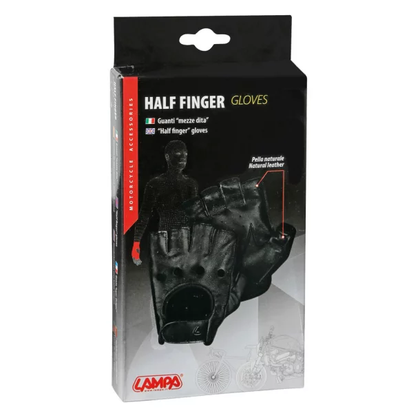 Pilot-2 half finger driving gloves - L - Black