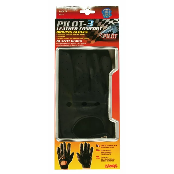 Pilot-3 driving gloves - L - Black