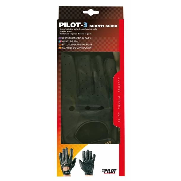 Pilot-3 driving gloves - M - Black