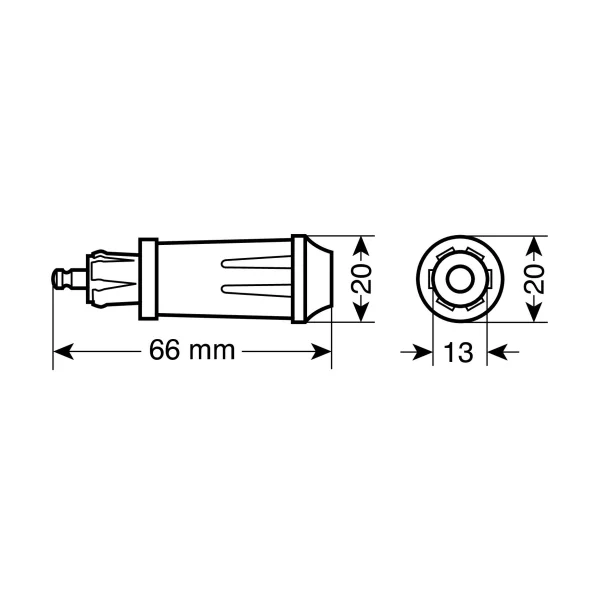 DIN cigarette lighter plug, 12/24V 15A