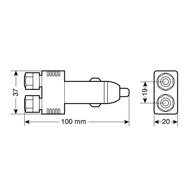 Mufa bricheta cu conectori rapizi 12/24V