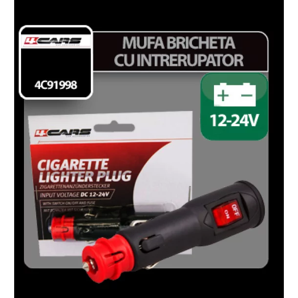 Lighter plug with switch 8A 12/24V 4cars