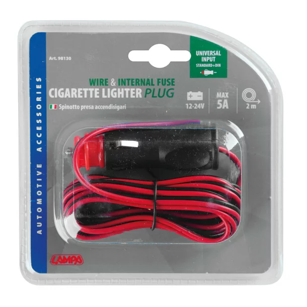 Universal cigarette lighter plug with cable 12/24V