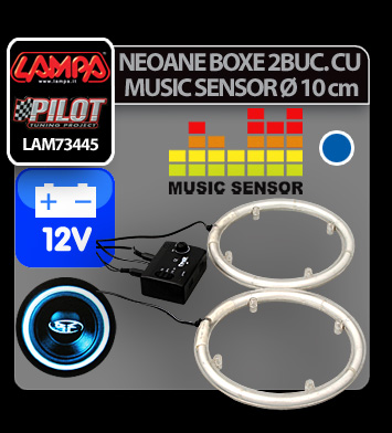 NR-10, Hangérzékelős neon gyűrűk Ø 10 cm 12V - Kék thumb