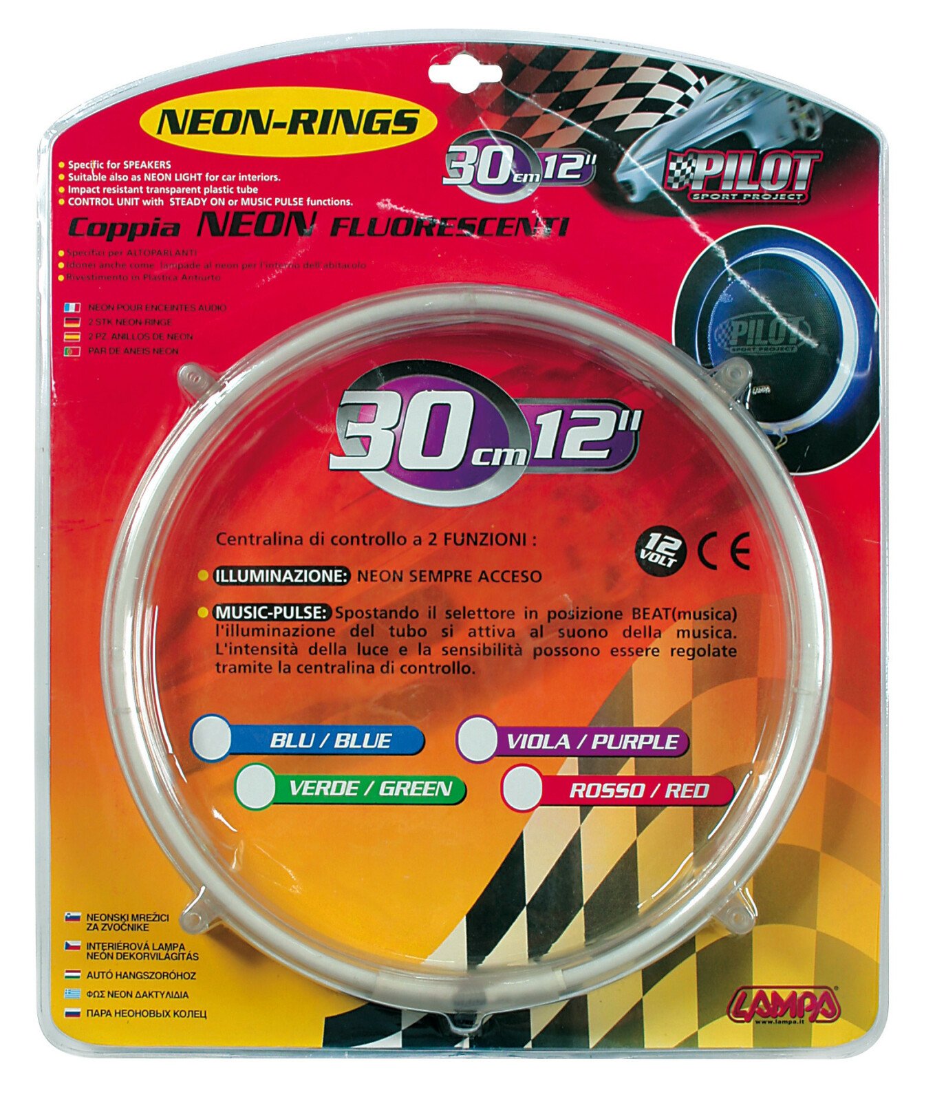 NR-30, Hangérzékelős neon gyűrűk Ø 30 cm 12V - Kék thumb