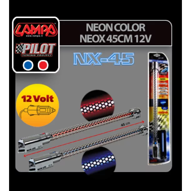 Neox - 12V-os színes 45 cm-es neon - Piros