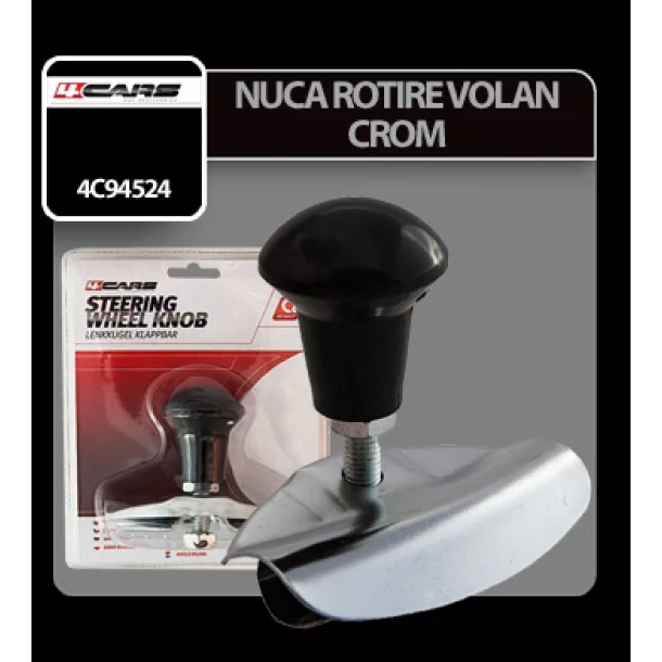 4Cars Steering wheel knob - Chrome