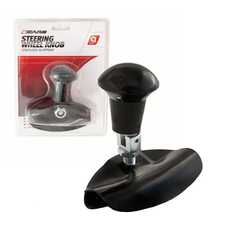4Cars Steering wheel knob - Black thumb