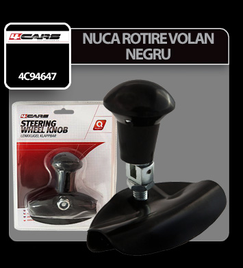 4Cars Steering wheel knob - Black - Resealed thumb