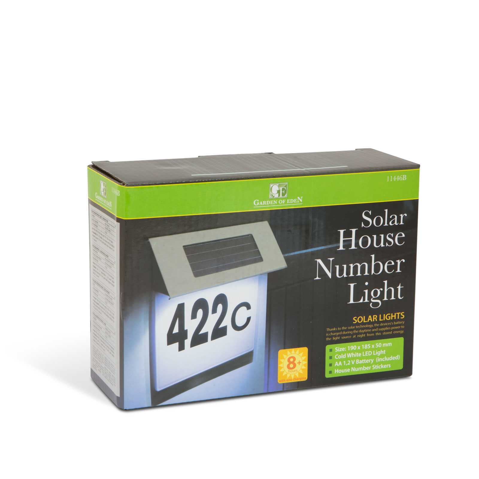 Număr de casă din inox, cu iluminare LED și alimentare solară thumb