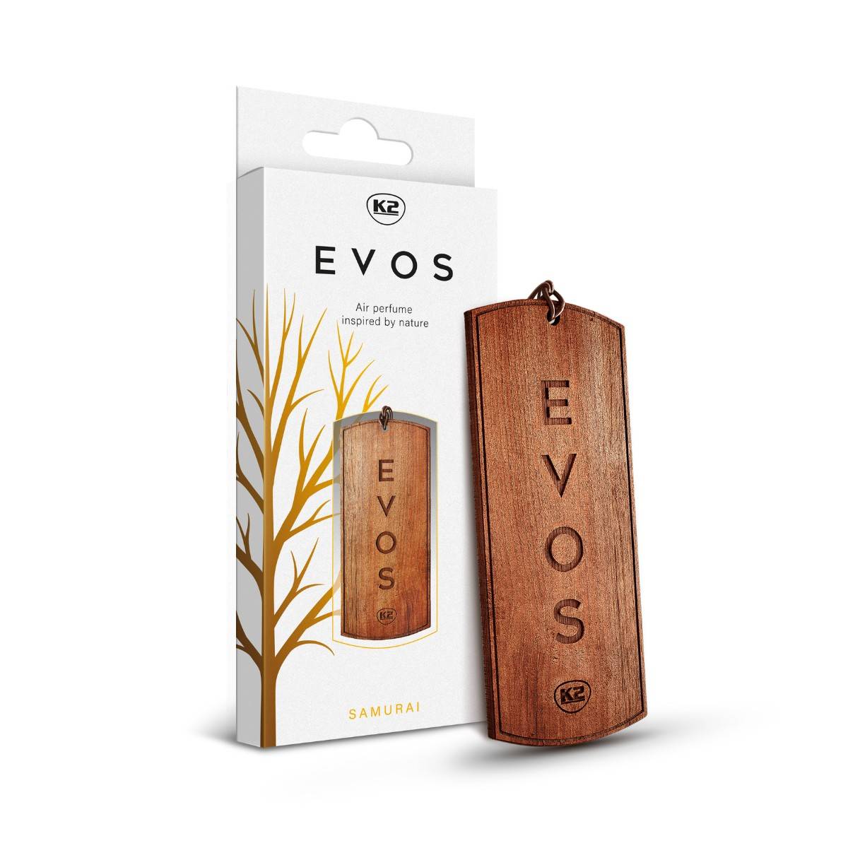 Evos wooden car air freshener - Samurai thumb