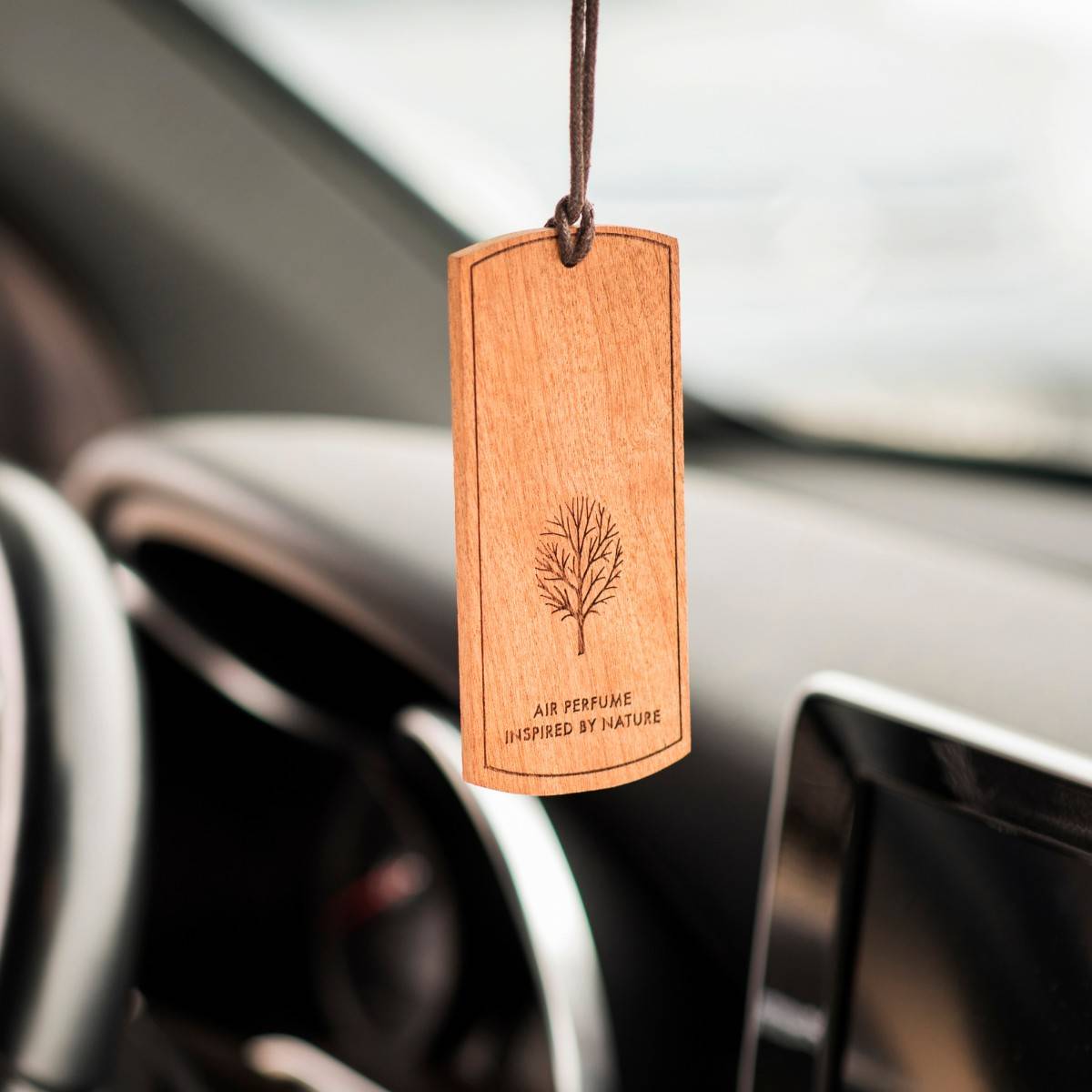 Evos wooden car air freshener - Samurai thumb