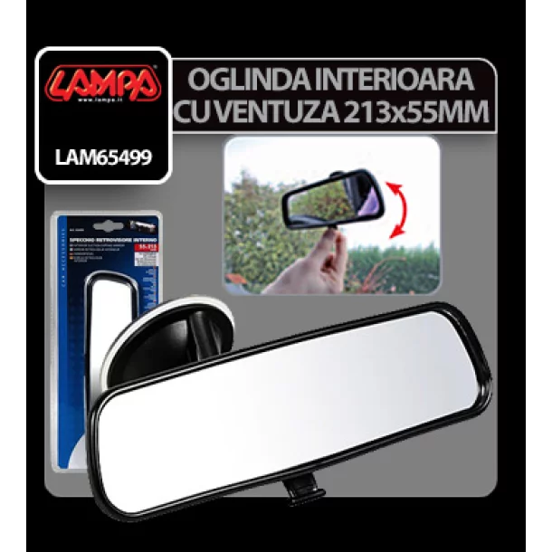 Oglinda interioara cu ventuza 213x55mm