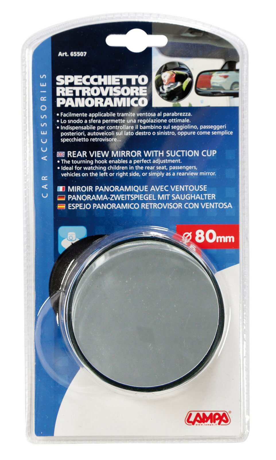 Suction cup inside round mirror - Ø 80 mm thumb