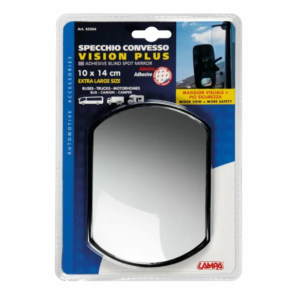 Vision plus, adjustable adhesive blind spot mirror