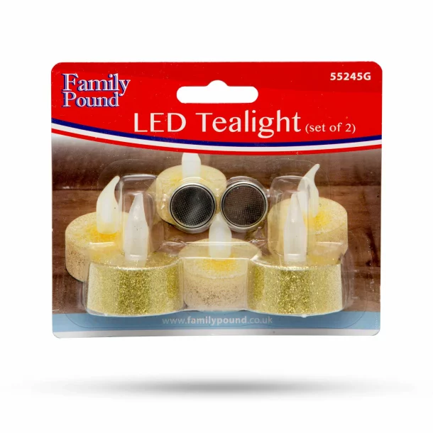 LED tealight - gold - 2 pcs