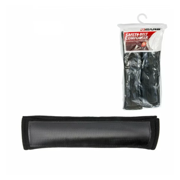 4Cars Safety belt comforter pad 2 pcs. - Black