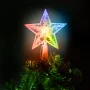 Christmas tree LED star peak decoration - 10 LEDs - 15 cm - RGB - 2 x AA