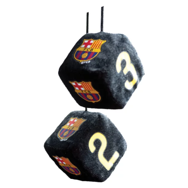 Ornament interior zaruri FC Barcelona 7x7cm - Negru