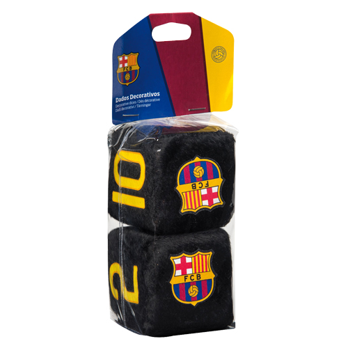 FC Barcelona fuzzy-dices interior decor 7x7 cm - Black thumb