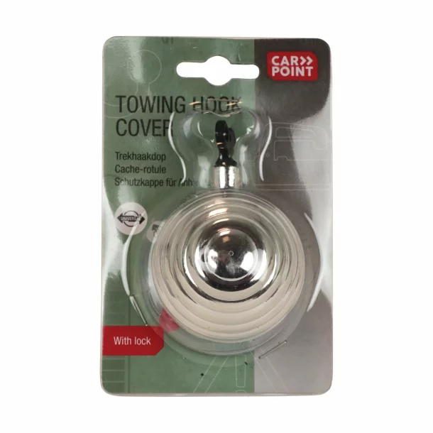 Carpoint towing hook cover with lock - Chrome