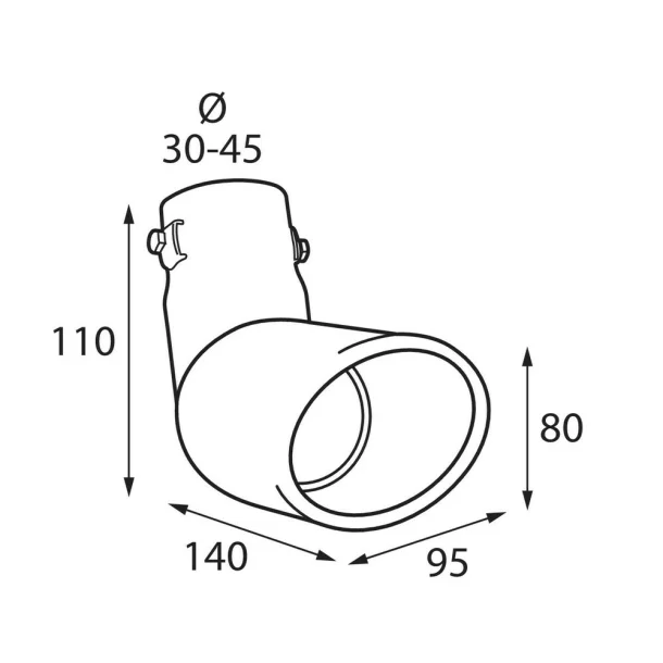 TS-21 Stainless steel, curved type exhaust blowpipe