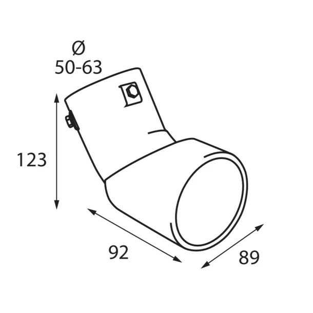 TS-45 Stainless steel, curved type exhaust blowpipe