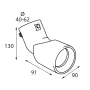 Ornament toba esapament curbat TS-68, din otel inoxidabil lustruit, sunet sport, racordare Ø40-62mm - Resigilat