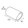 TS-16 L Kipufugóvég dísz, polírozott rozsdamentes acél, csatlakozás Ø40-60mm