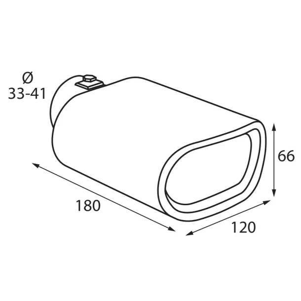 Ornament toba esapament TS-27, din otel inoxidabil lustruit, sunet sport, racordare Ø33-41mm