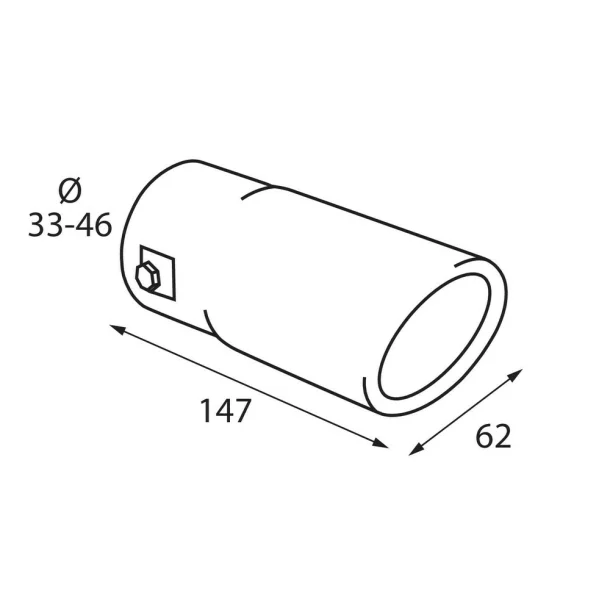 TS-28 Kipufugóvég dísz, polírozott rozsdamentes acél, csatlakozás Ø33-46mm