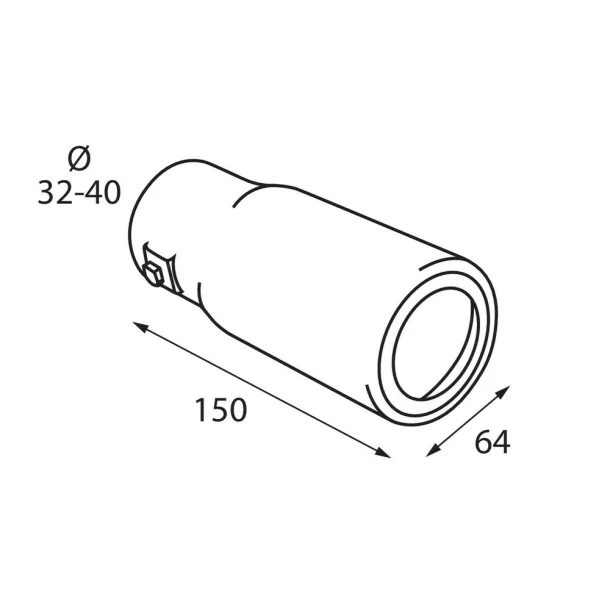 TS-52 Kipufugóvég dísz, polírozott rozsdamentes acél, csatlakozás Ø32-40mm