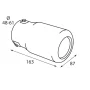 TS-63 Kipufugóvég dísz, polírozott rozsdamentes acél, sporthangzás, csatlakozás Ø48-61mm